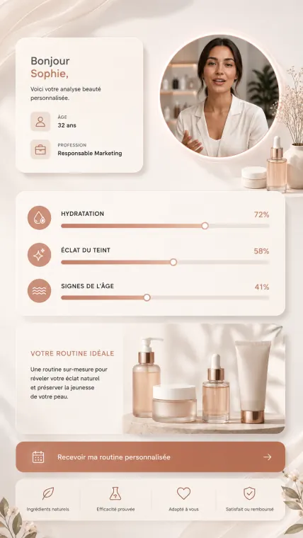 Video funnel template — personalized cosmetics analysis