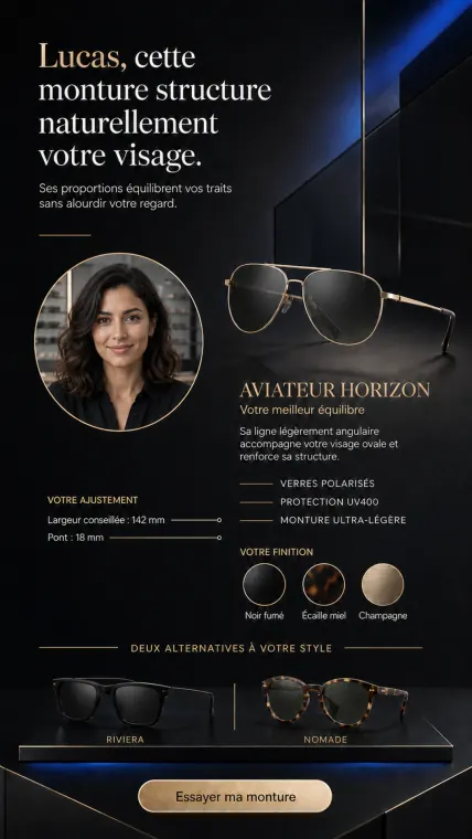 Video funnel template — personalized sunglasses